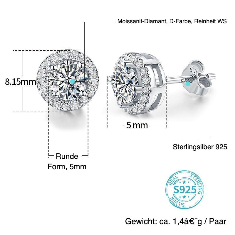 Round Cut 0.5ct Moissanite Earrings
